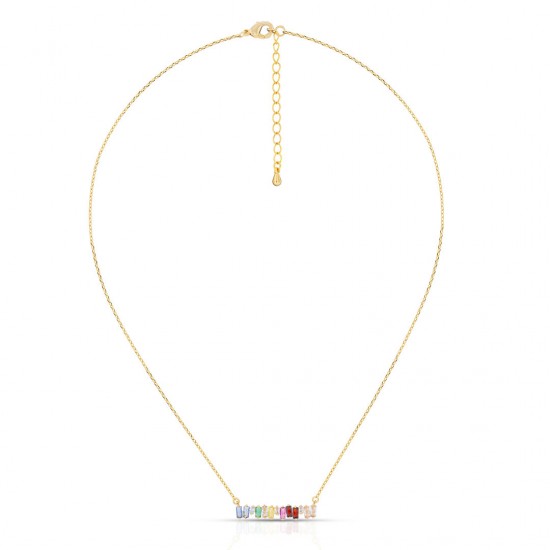Feta Multicolour Zircon Gold Necklace
