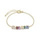 Feta Multicolour Zircon Gold Bracelet